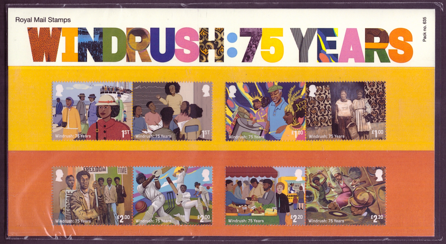 (image for) 2023 Windrush 75 Years Royal Mail Presentation Pack 635